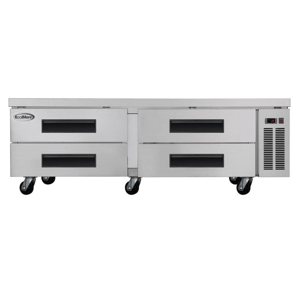 72 in. Commercial Chef Base Refrigerator in Stainless-Steel