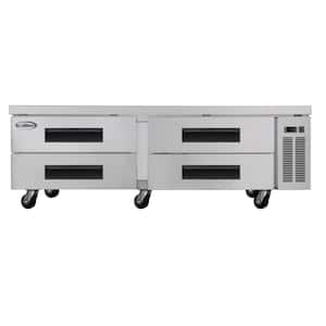 72 in. Commercial Chef Base Refrigerator in Stainless-Steel