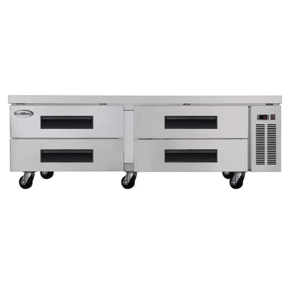 Koolmore 72 In. Commercial Chef Base Refrigerator In Stainless-Steel KM ...