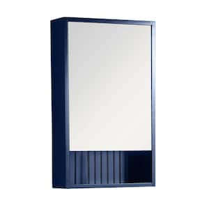 Venezian 18 in. W x 29.5 in. H Small Rectangular Navy Blue Wooden Surface Mount Medicine Cabinet with Mirror