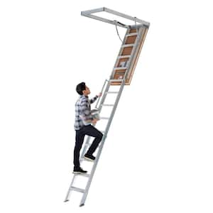 Energy Efficient 10 ft.- 12 ft. 22.5 in. x 63 in. Insulated Aluminum Attic Ladder with 375 lbs. Type IAA Load Capacity