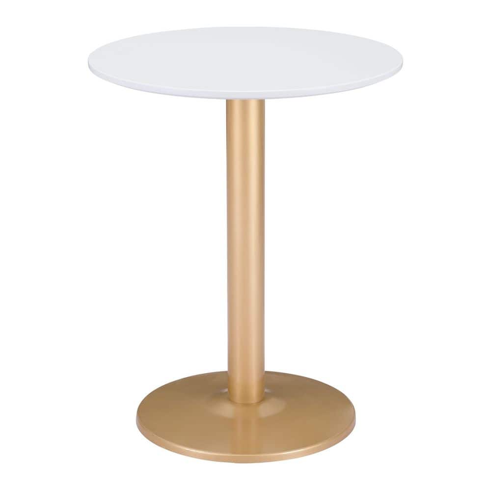 Alto 23.6in. Round White Wood Top with Steel Pedestal Base Dining Table (Seats 2) price history on PriceWatchPro
