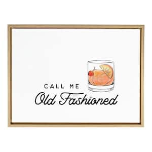 Call Me Old Fashioned by The Creative Bunch Studio Framed Drink Canvas Wall Art Print 24.00 in. x 18.00 in.