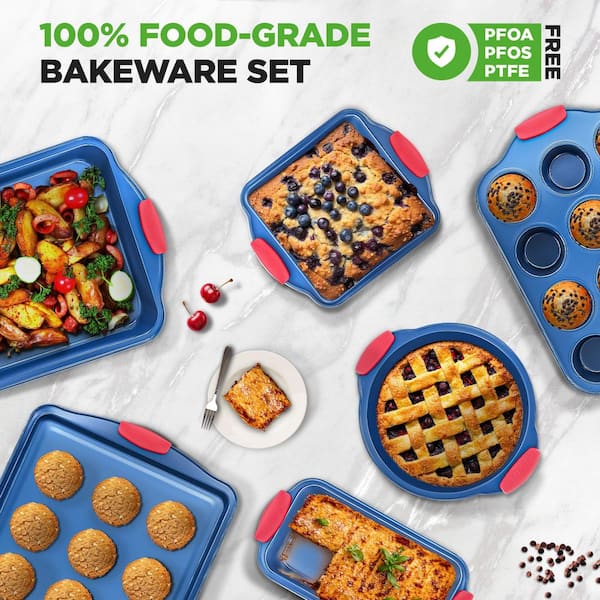 NutriChef (6-Piece) Non-Toxic Bakeware Set, Carbon Steel, Includes
