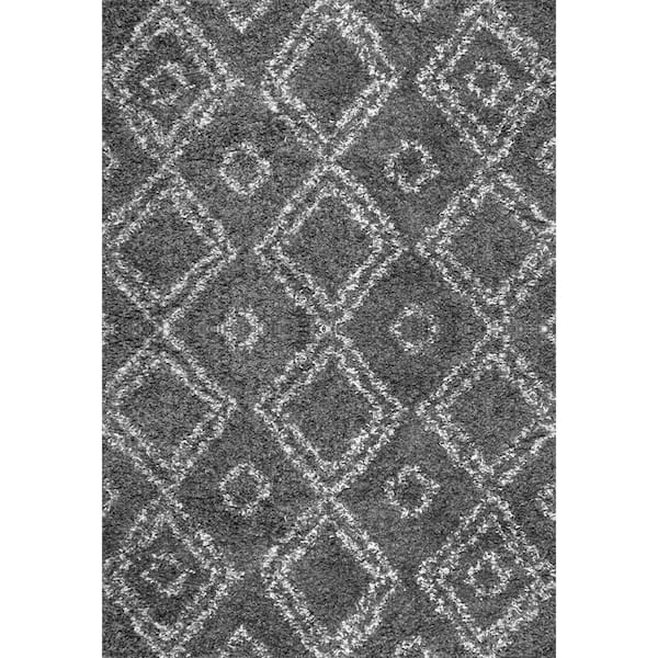nuLOOM Iola Plush Shag Gray 4 ft. x 6 ft. Area Rug