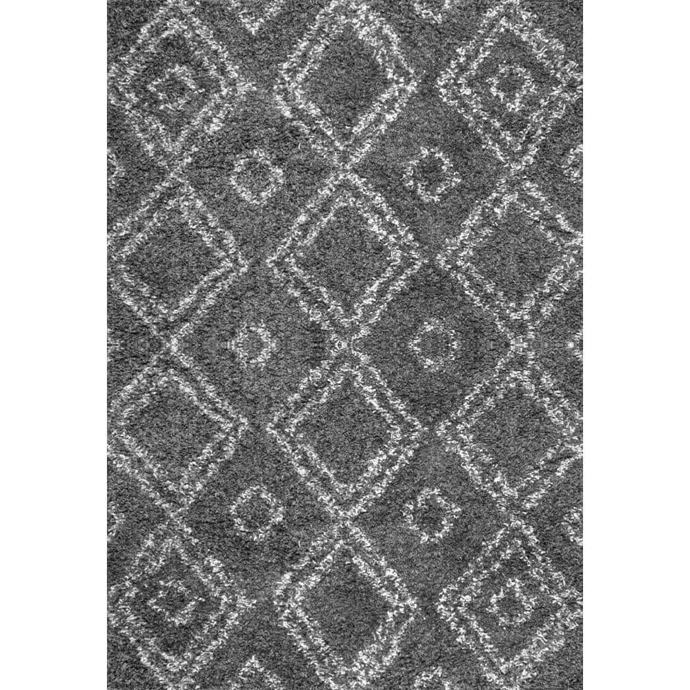 Handmade Gray Synthetic 8' x 10' Easy-Care Shag Rug