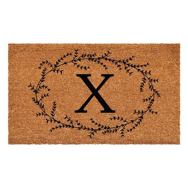 Calloway Mills Rustic Leaf Vine Monogrammed Doormat, 36" x 72" (Letter X)
