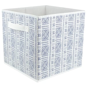 10.5 in. H x 10.5 in. W x 10.5 in. D Blue Fabric Cube Storage Bin