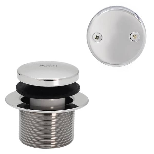 2 in. Metal Snap in Tub Strainer in Chrome