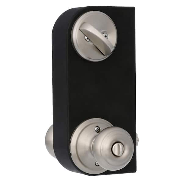 Schlage Lock FB50N V GEO 619 Satin Nickel  Security Keyed 1 Side Knob & Deadbolt 