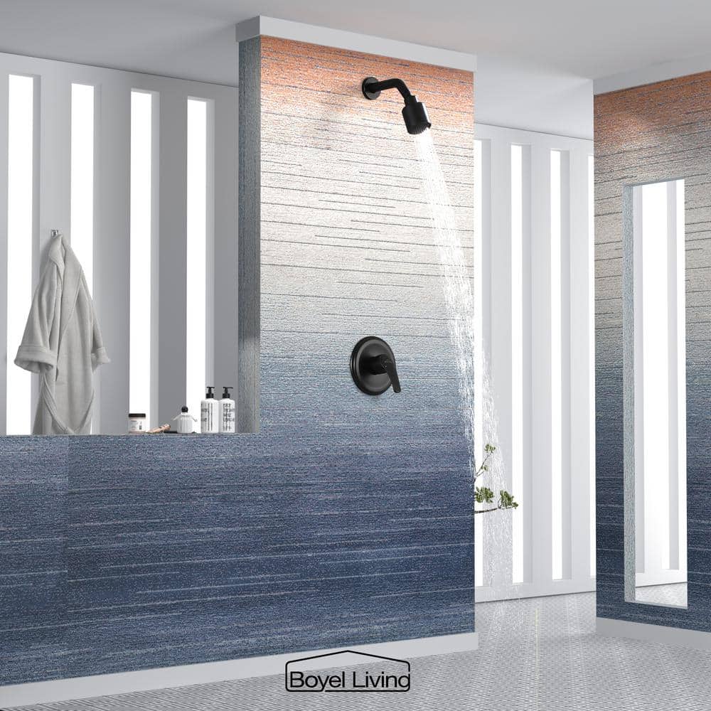 Matte Black Small Round Rain Shower Head Kit