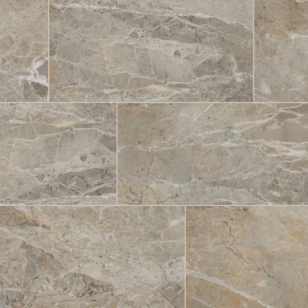 Vero Marble Taupe 12 in. x 24 in. Polished Porcelain Floor and Wall Tile (15.5 sq. ft. /case)