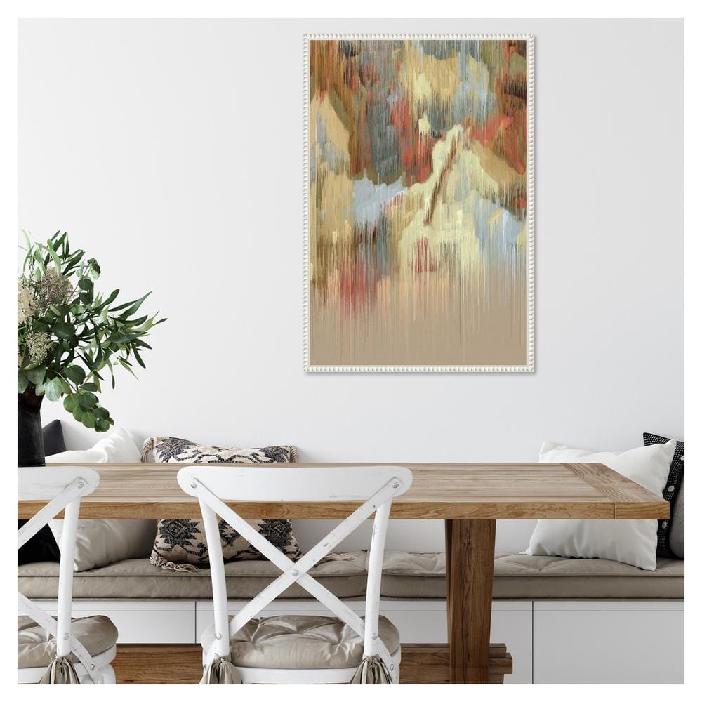 Summer Abstract Beaded Framed Canvas Wall Art