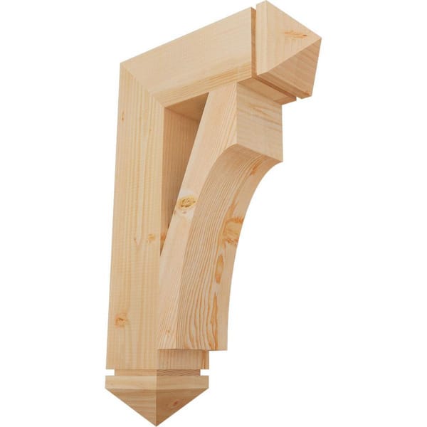 Ekena Millwork 5.5 in. x 32 in. x 20 in. Douglas Fir Westlake Arts and Crafts Smooth Bracket