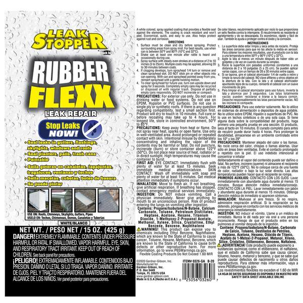 Gardner 15 oz. LEAK STOPPER RUBBER-FLEXX Sealant (White) 0326-GA - The Home  Depot
