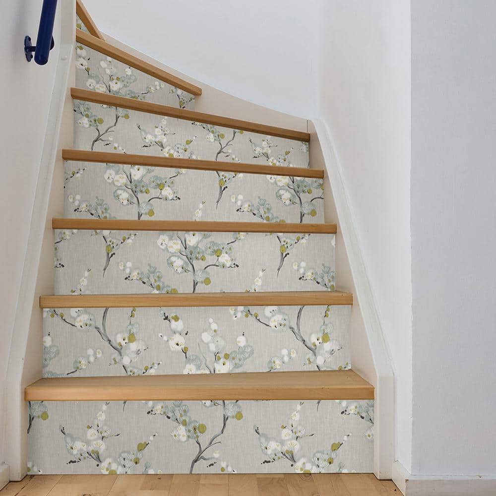Mirei Grey Floral Peel & Stick Vinyl Wallpaper