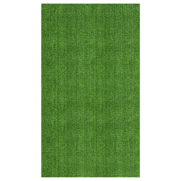 Evergreen Collection 8 ft. x 10 ft. Indoor/Outdoor Green Low Pile Artificial Grass Runner Rug, 7 ft. 10 in.x 9 ft.10 in.