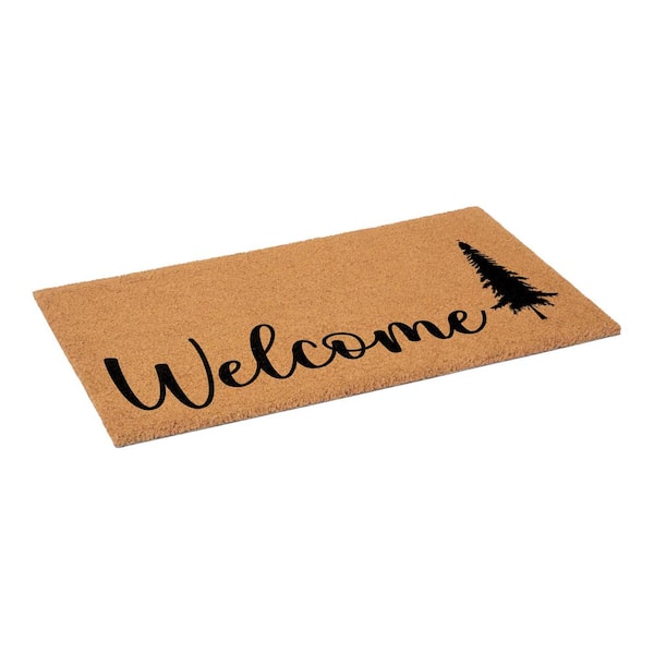 Pine Tree Welcome 24 in. X 36 inIndoor Outdoor Door Mat