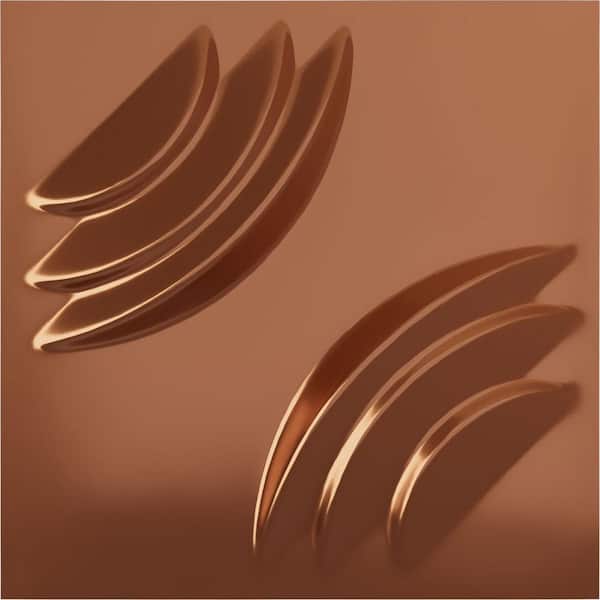 Ekena Millwork Artisan Copper 1-2/5 in. x 1-5/8 ft. x 1-5/8 ft. Brown PVC Decorative Wall Paneling 12-Pack