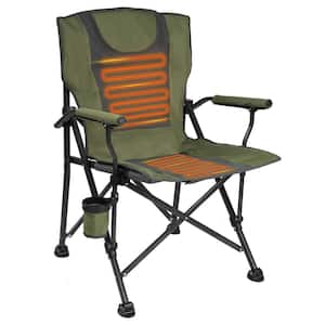 Green Polyester Heated Camping Chair