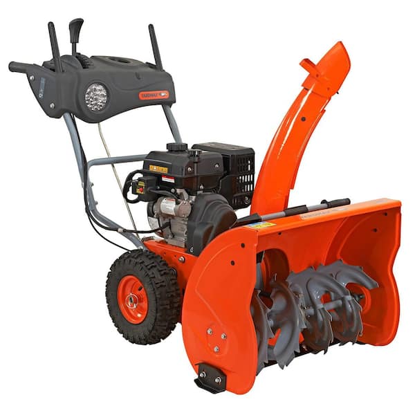 YARDMAX 26 in. 212 cc Two-stage Self-propelled Gas Snow Blower with Push-button Electric Start and Headlight