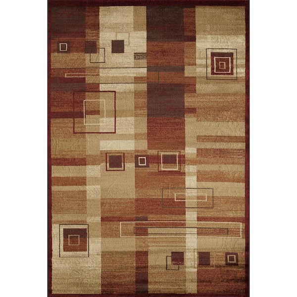 Rugs America Clary Federico Ruby Red 3 ft. 11 in. x 5 ft. 3 in. Rectangular Area Rug