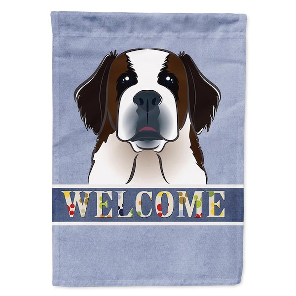 Caroline's Treasures 28 in. x 40 in. Polyester Saint Bernard Welcome Flag Canvas House Size 2-Sided Heavyweight