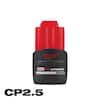 Milwaukee M12 12V Lithium-Ion CP High Output 2.5 Ah Battery Pack 48-11-2425