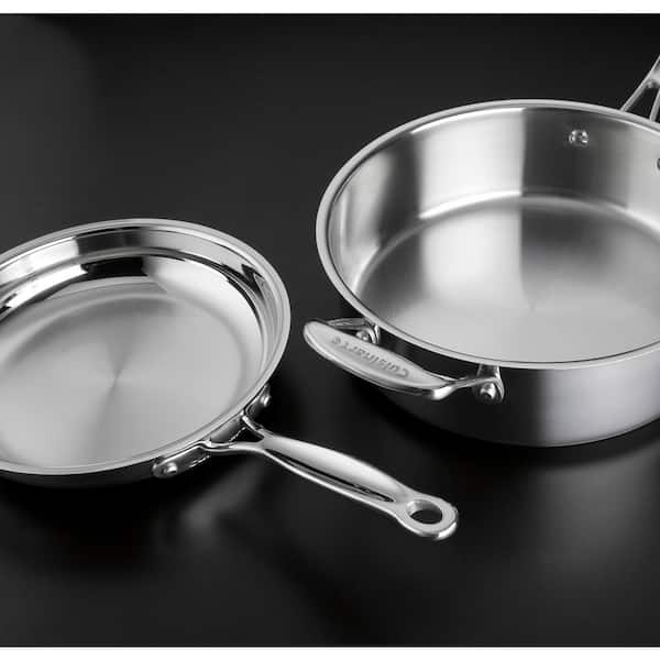 Cuisinart Premium 11-Piece Stainless Steel Cookware Set with Lids in Matte  White MW89-11 - The Home Depot
