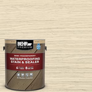 1 gal. #ST-157 Navajo White Semi-Transparent Waterproofing Exterior Wood Stain and Sealer
