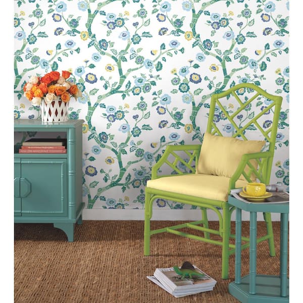 Barbados Green Temple Garden Peel & Stick Wallpaper Approx. 45 sq. ft.