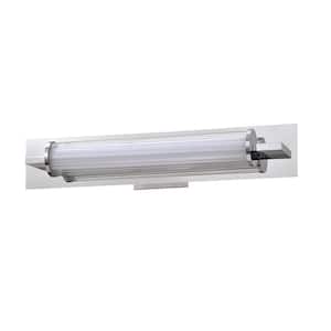 SABRA 23 in. 1 Light Chrome, Clear LED Vanity Light Bar with Clear Glass, Acrylic Shade