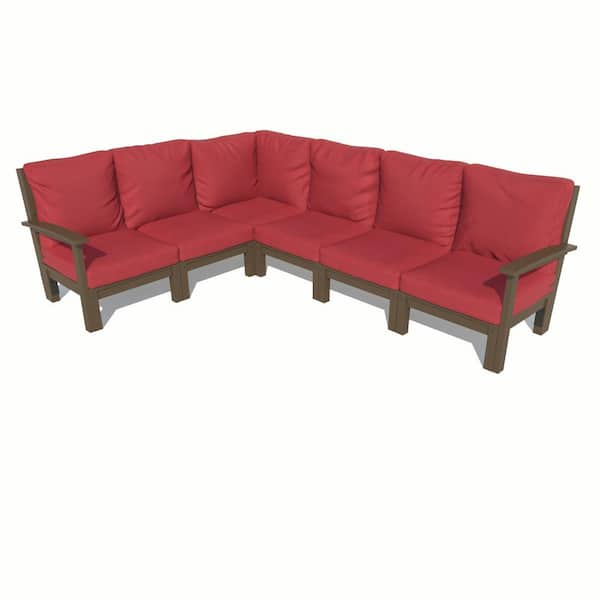 Highwood Bespoke Deep Seating 6-Piece Plastic Outdoor Sectional Sofa Set with Cushions