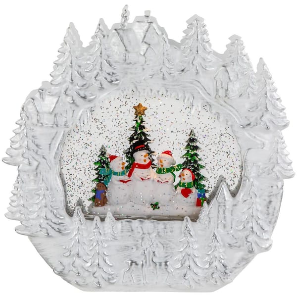 LED Lighted Caroling Snowmen Christmas Snow Globe-9.5"
