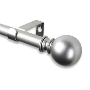 28 in. - 48 in. Telescoping 5/8 in. Single Curtain Rod Kit in Satin Nickel with Luna Finial