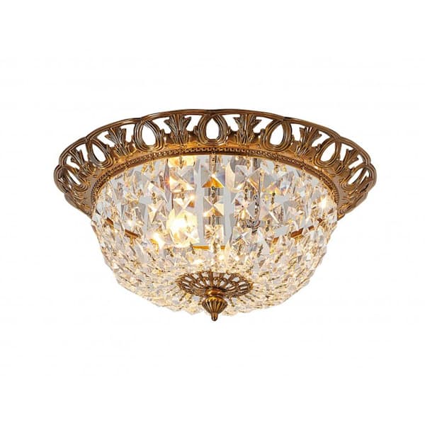 Aliza 13 in. Brass Flush Mount JD03 - The Home Depot