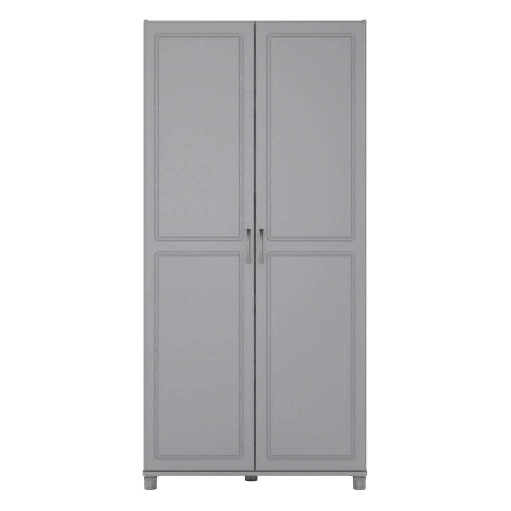 Ameriwood Home Trailwinds 36 in. Ashen Gray Utility Storage Cabinet ...