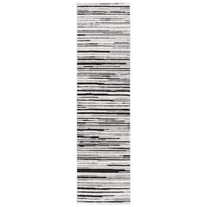 Melody Ivory/Black 2 ft. x 8 ft. Striped Runner Rug