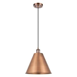 Ballston Cone 60-Watt 1-Light Antique Copper Standard Mini Pendant Light with Metal Shade