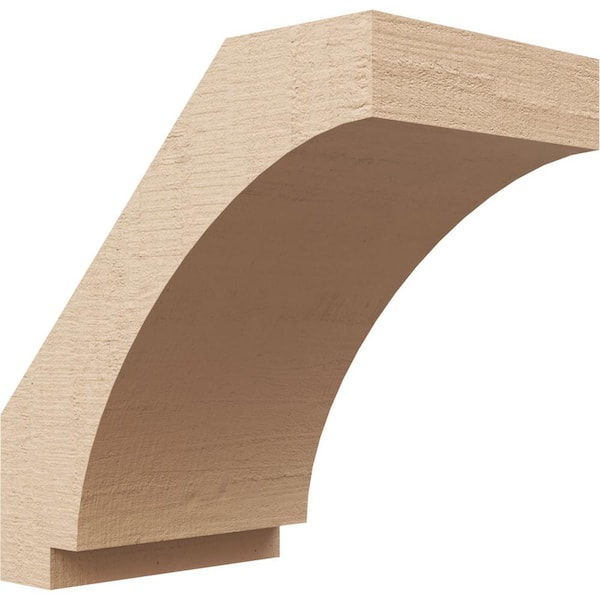 Ekena Millwork 5 in. x 8 in. x 8 in. Imperial Rough Cedar Woodgrain Timberthane Polyurethane Knee Brace, Primed
