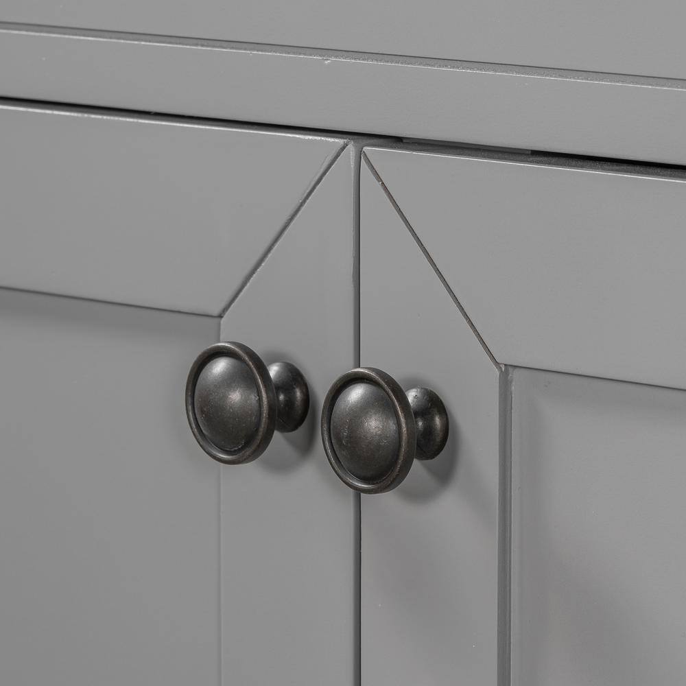 Gray 36-Inch Freestanding Bathroom Vanity with Ceramic Sink
