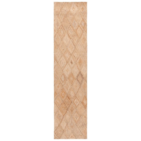 Natural Fiber 2 ft. x 9 ft. Natural Diamond Woven Runner Rug