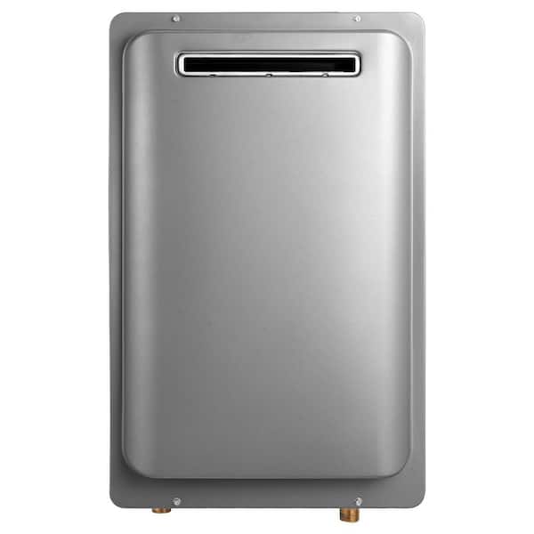 8 Gal. Propane Tankless Water Heater, 191000 BTU, Instant Hot Water, Smart Control, 3/4 in. NPT, Silver Gray