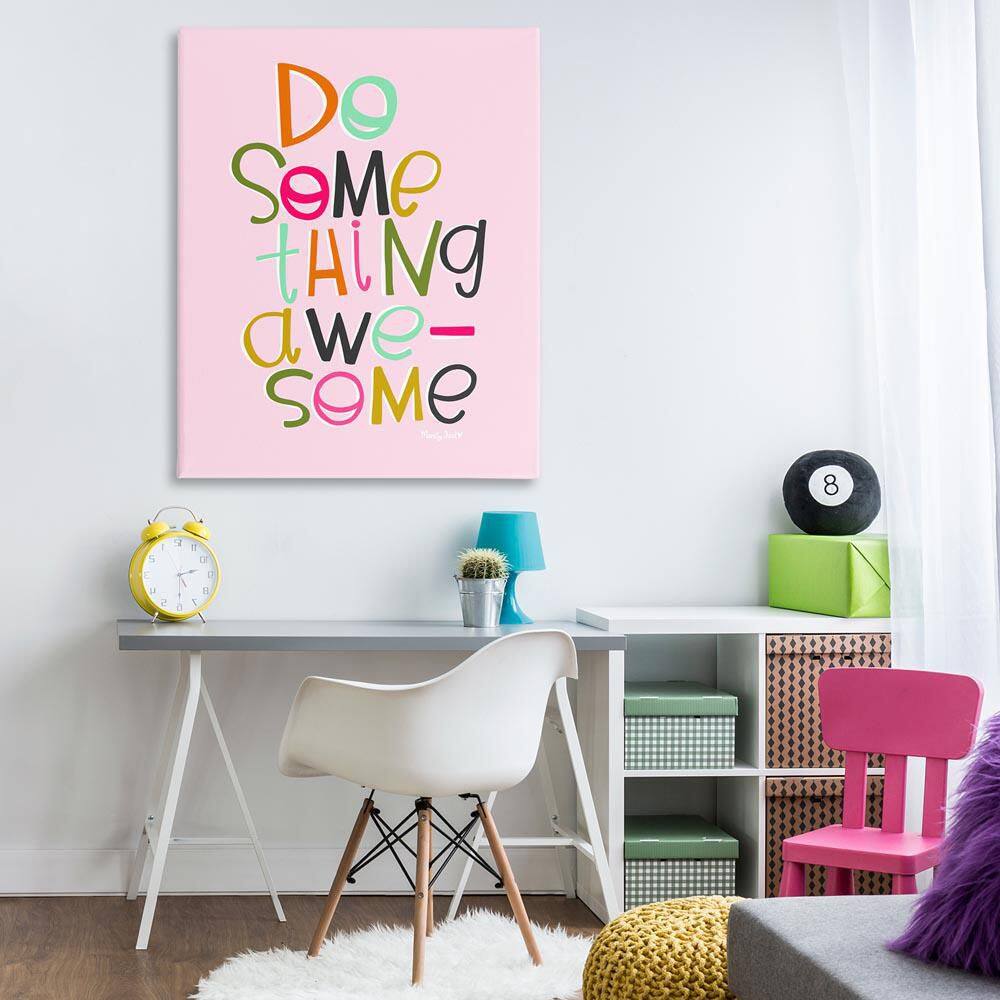 Do Something Awesome on Pink by Mandy Ford Art + Illustration Unframed Typography Graphic Art Print 48 in. x 36 in. price history on PriceWatchPro