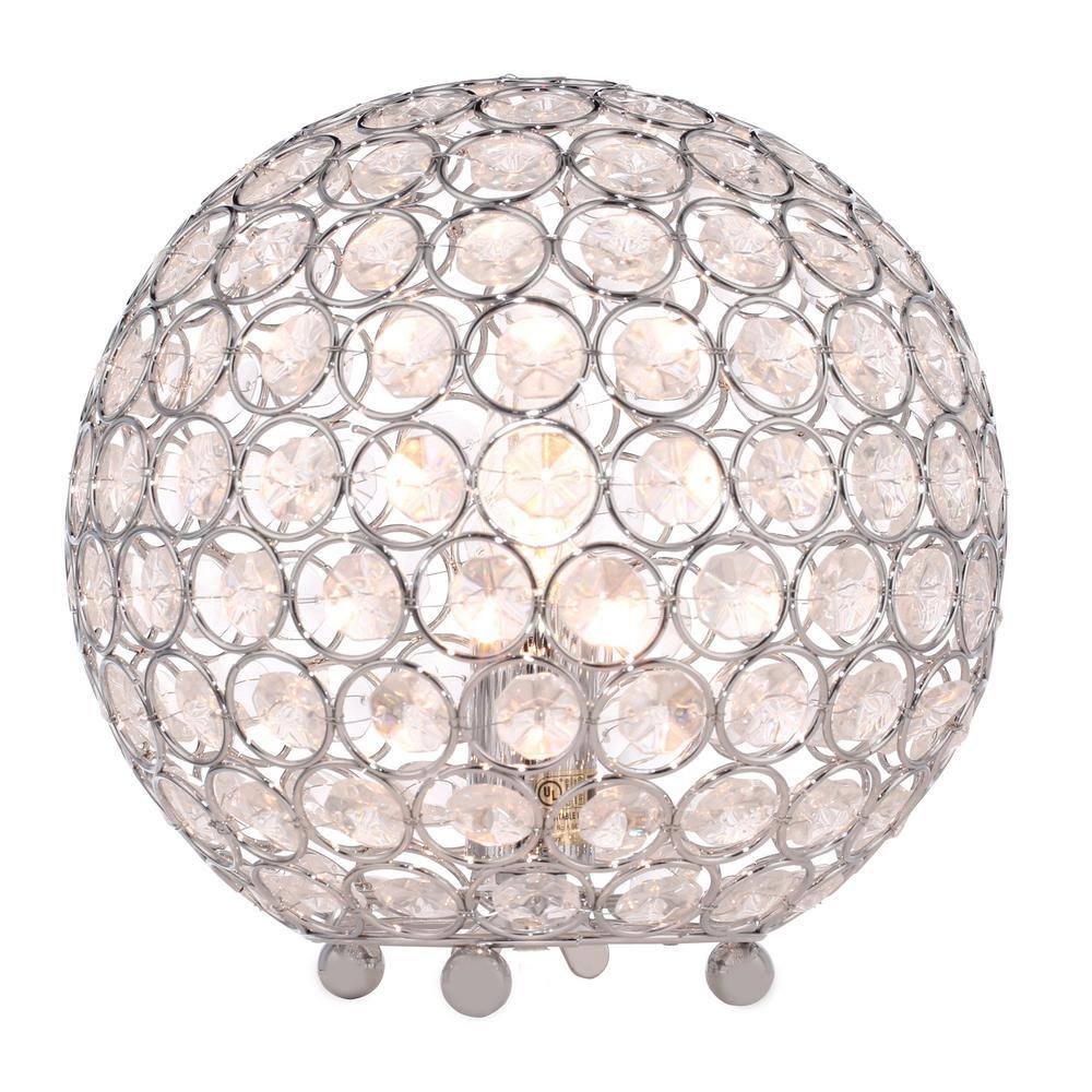 Chrome Crystal Ball Sequin Table Lamp for Kids Nursery