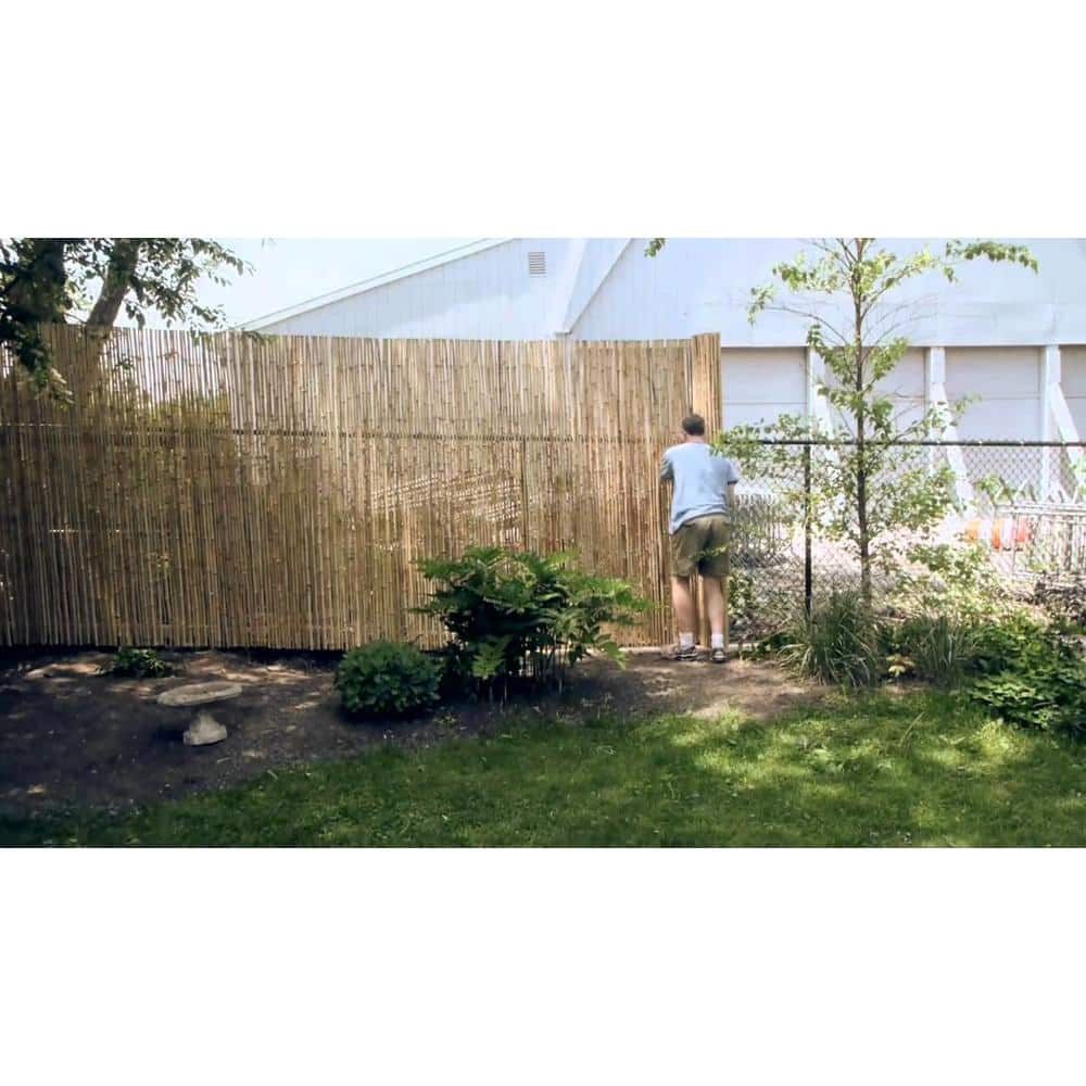 96 in. Natural Tonkin Bamboo Garden Privacy Fence