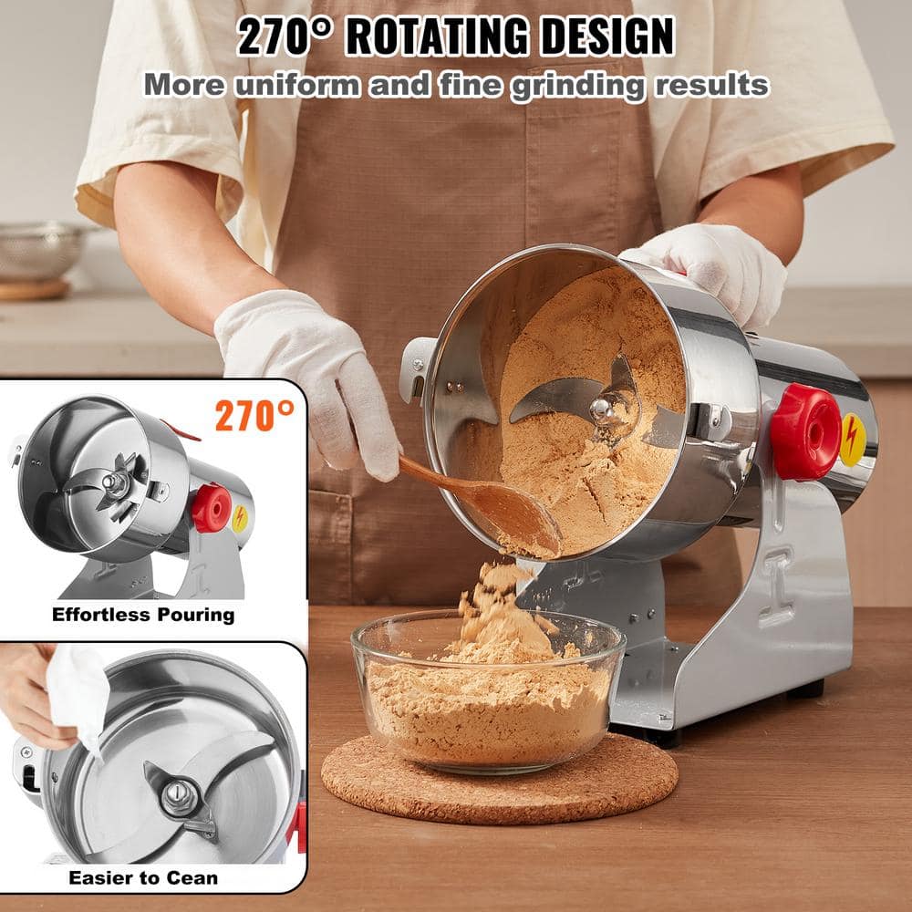 VEVOR High-Speed Stainless Steel Electric Grain Mill Grinder