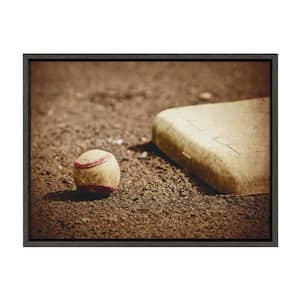 Sylvie "Baseball and First Base" by Saint and Sailor Studios 24 in. x 18 in. Framed Canvas Wall Art