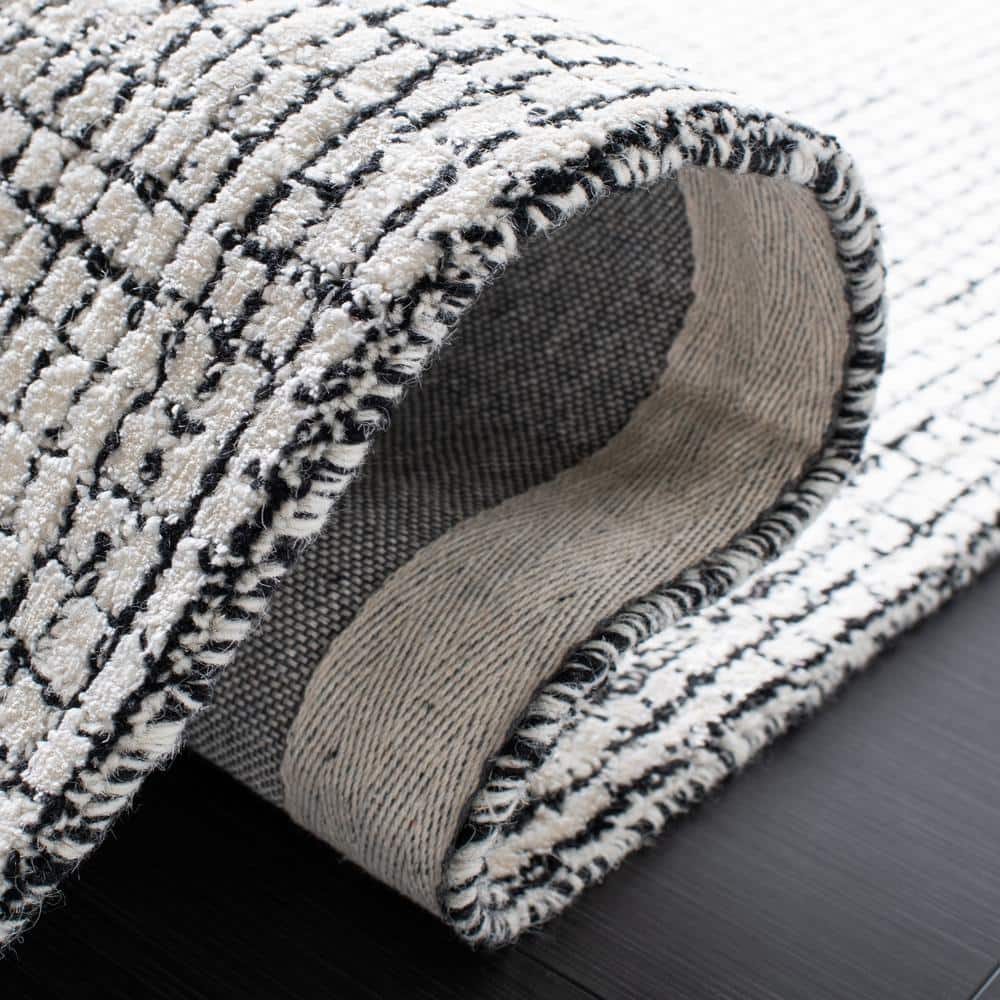 Ivory Abstract Hand-Tufted Wool & Viscose 2' x 3' Accent Rug