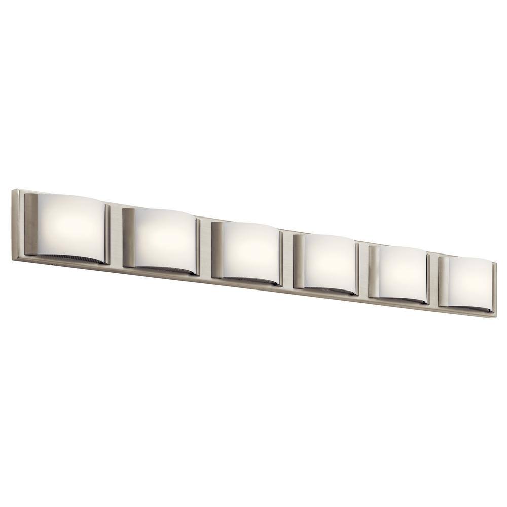 Bretto Brushed Nickel LED Integrated 6-Light Vanity